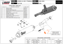 Mivv Oval RVS Slip-on Einddemper met E-keur Honda XLV 650 Transalp 2000 > 2004