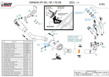 Mivv X-M1 Black Volledig Uitlaatsysteem met E-keur Yamaha MT-09 2021 - 2023