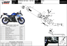 Mivv GP RVS Black Slip-on Einddemper met E-keur Yamaha YZF R25 2015 > 2023