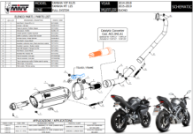 Mivv Suono RVS Black Compleet 1in1 Uitlaatsysteem met E-keur Yamaha YZF R125 2014 > 2018