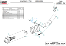 Mivv Oval RVS Slip-on Einddemper met E-keur Kawasaki Z 750 2004 > 2006