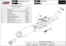 Mivv GP RVS Black Slip-on Einddemper met E-keur Kawasaki ZX-10 R 2004 > 2005